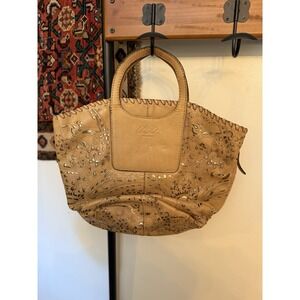 Patricia Nash Vilani Size Large Laser Cut Leather Metallic Accent Women's Bag